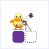 Character with telescope